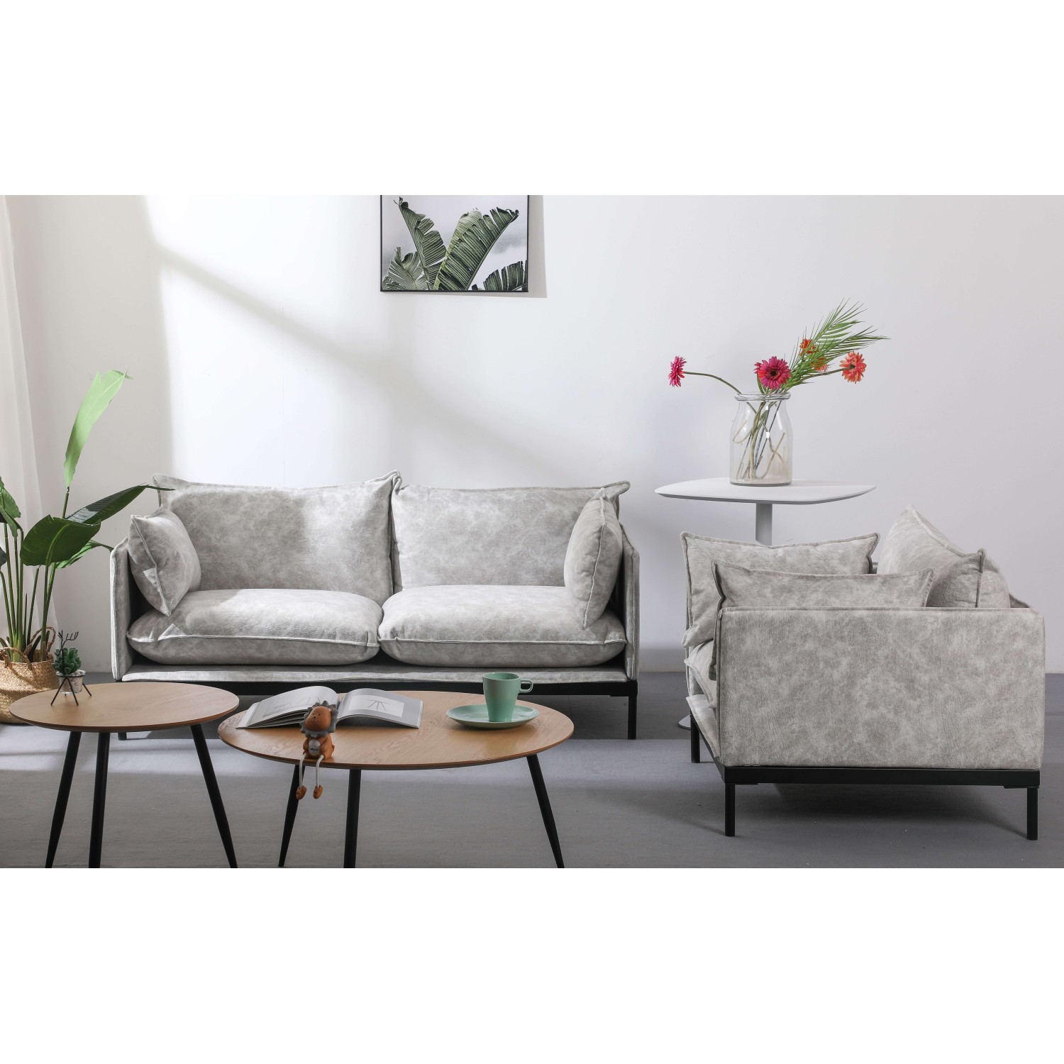 1-sits soffa klädd i polyester