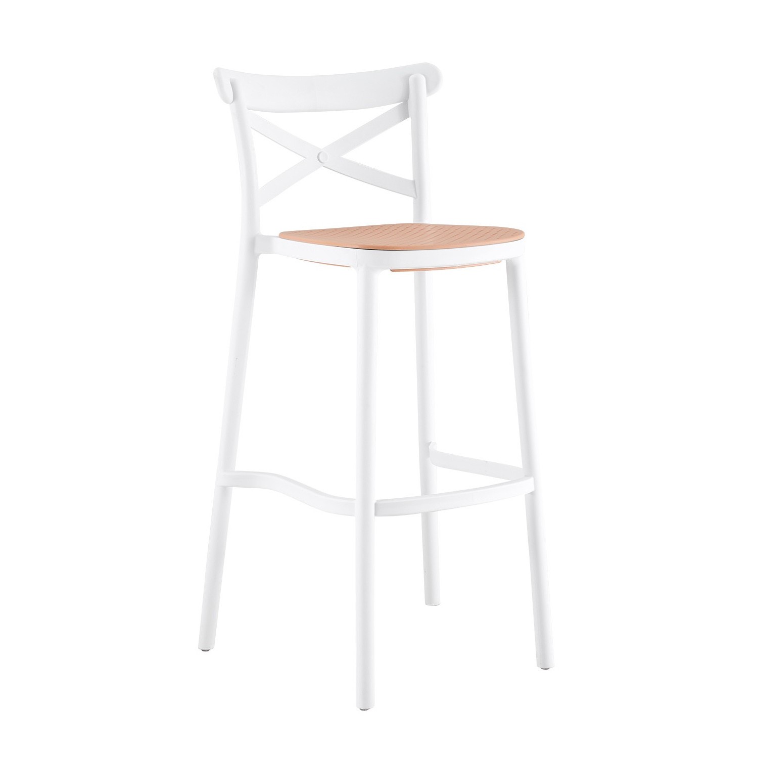 Hoher Hocker aus synthetischem Rattan