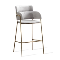 Tabouret haut rembourré avec pieds dorés