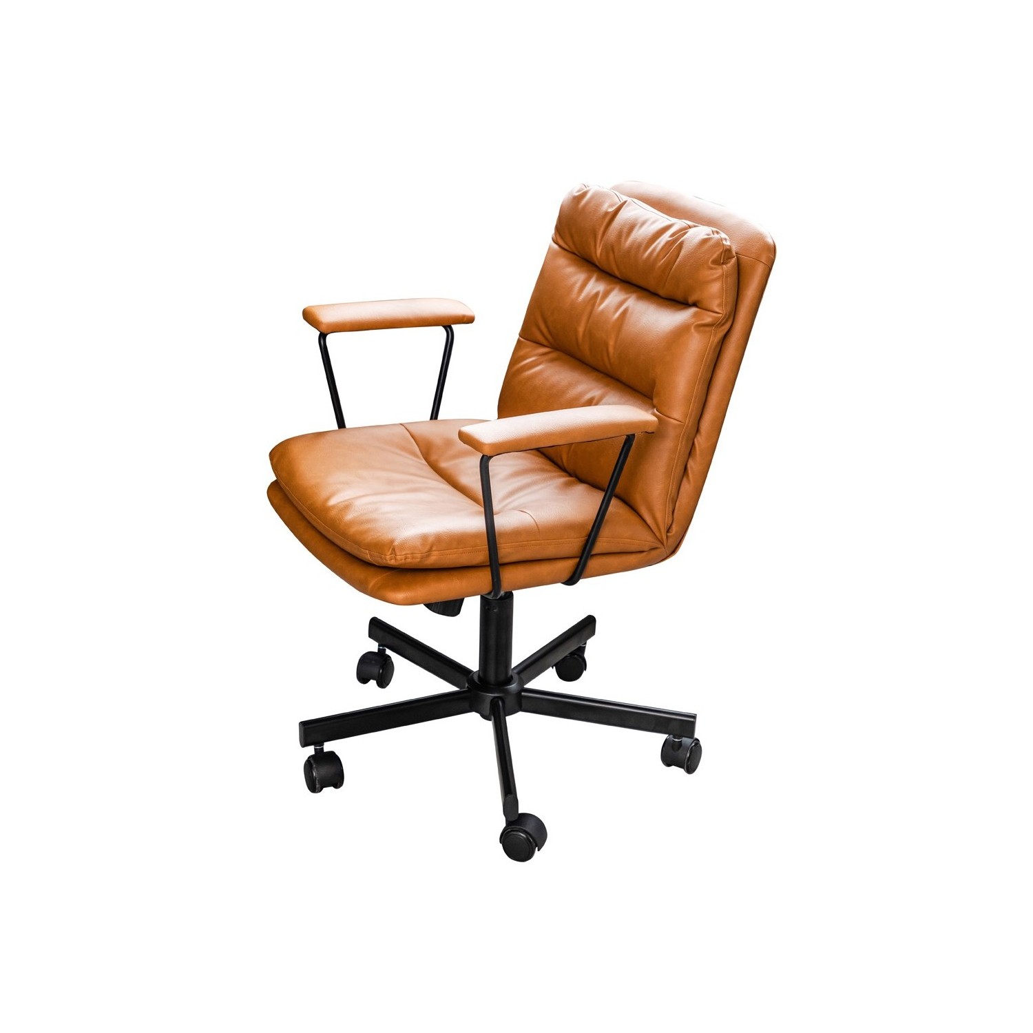 Office Chair Upholstered In Brown Faux Leather