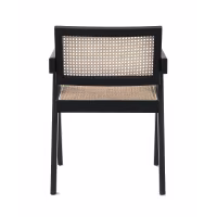 Replica della sedia Chandigarh con braccioli del designer Pierre Jeanneret 