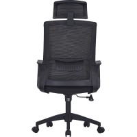 Sedia da ufficio con schienale alto in rete Black Edition in rete di fibra