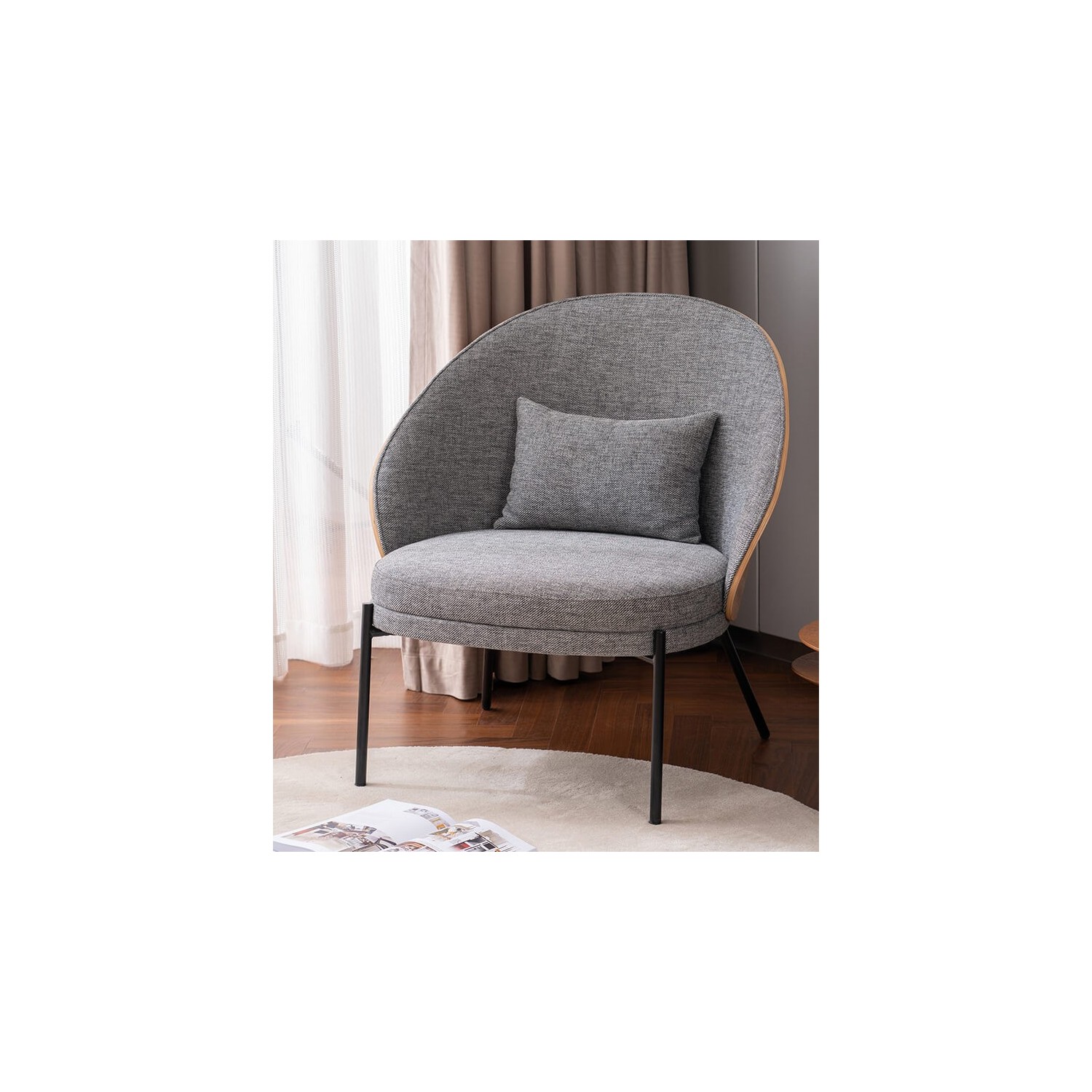 Sillón nórdico Earth con cojín en algodón