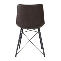 Sedia industriale Jules rivestita in similpelle