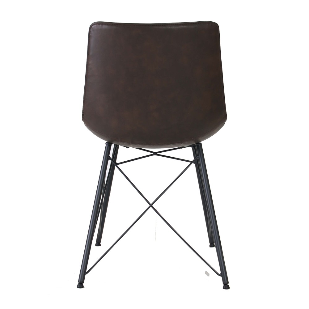 Sedia industriale Jules rivestita in similpelle