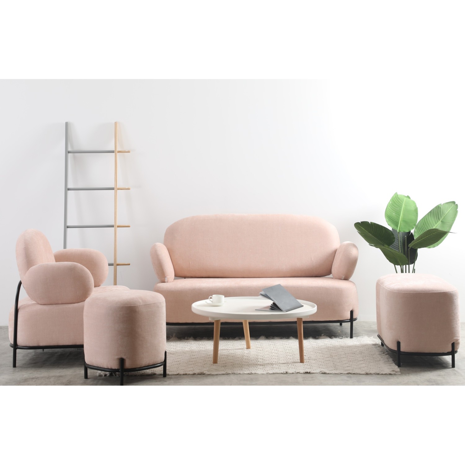 Minimalistisches Design Clair Loveseat Sofa Fußstütze