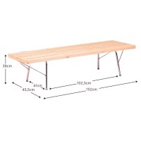 Banc vintage Nelhouse en frêne naturel