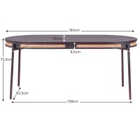 Glorius tavolo da pranzo 180 cm in rattan naturale