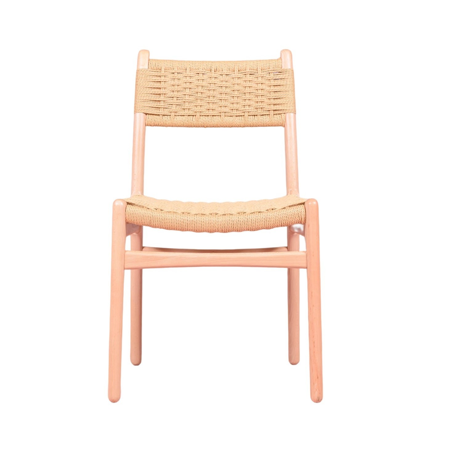 Silla nórdica Liam en madera de haya y cuerda natural