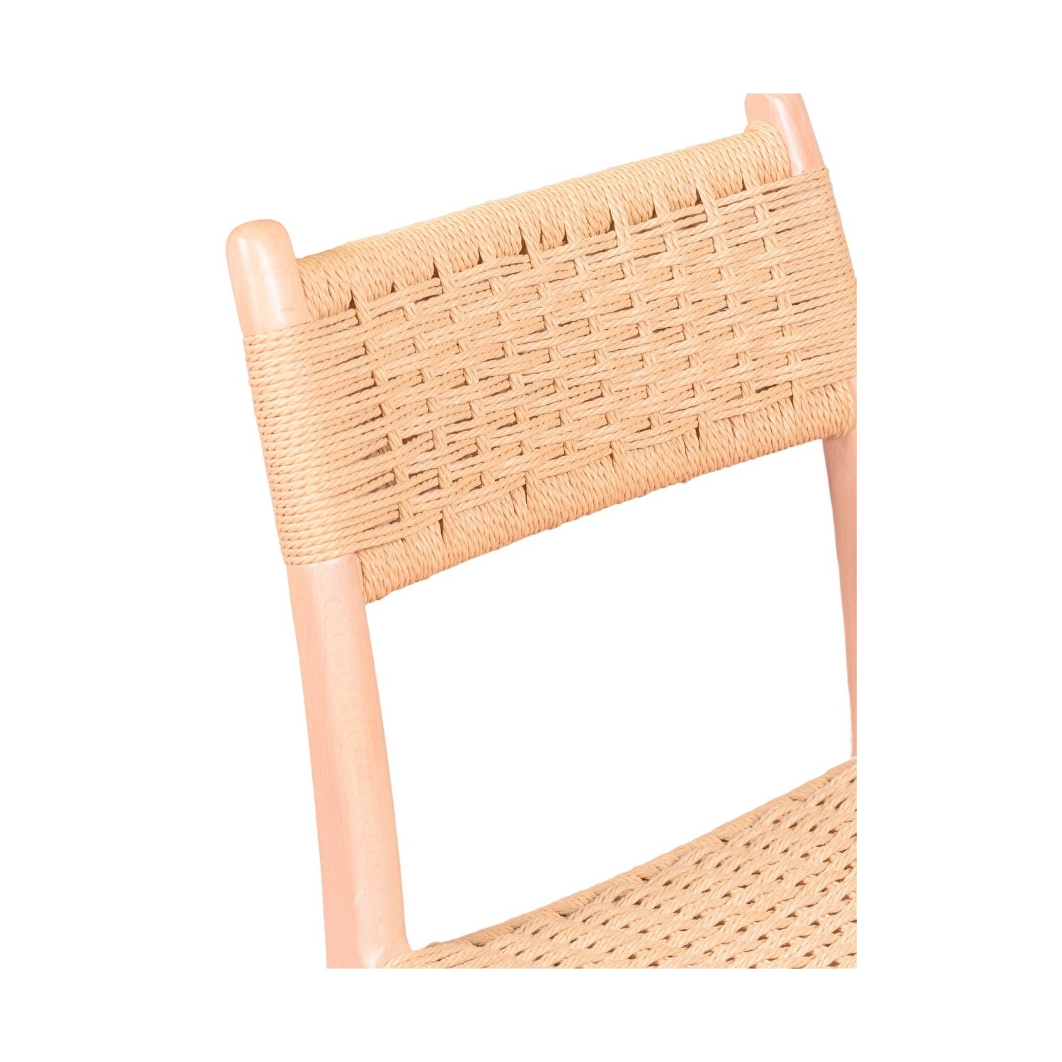 Silla nórdica Liam en madera de haya y cuerda natural