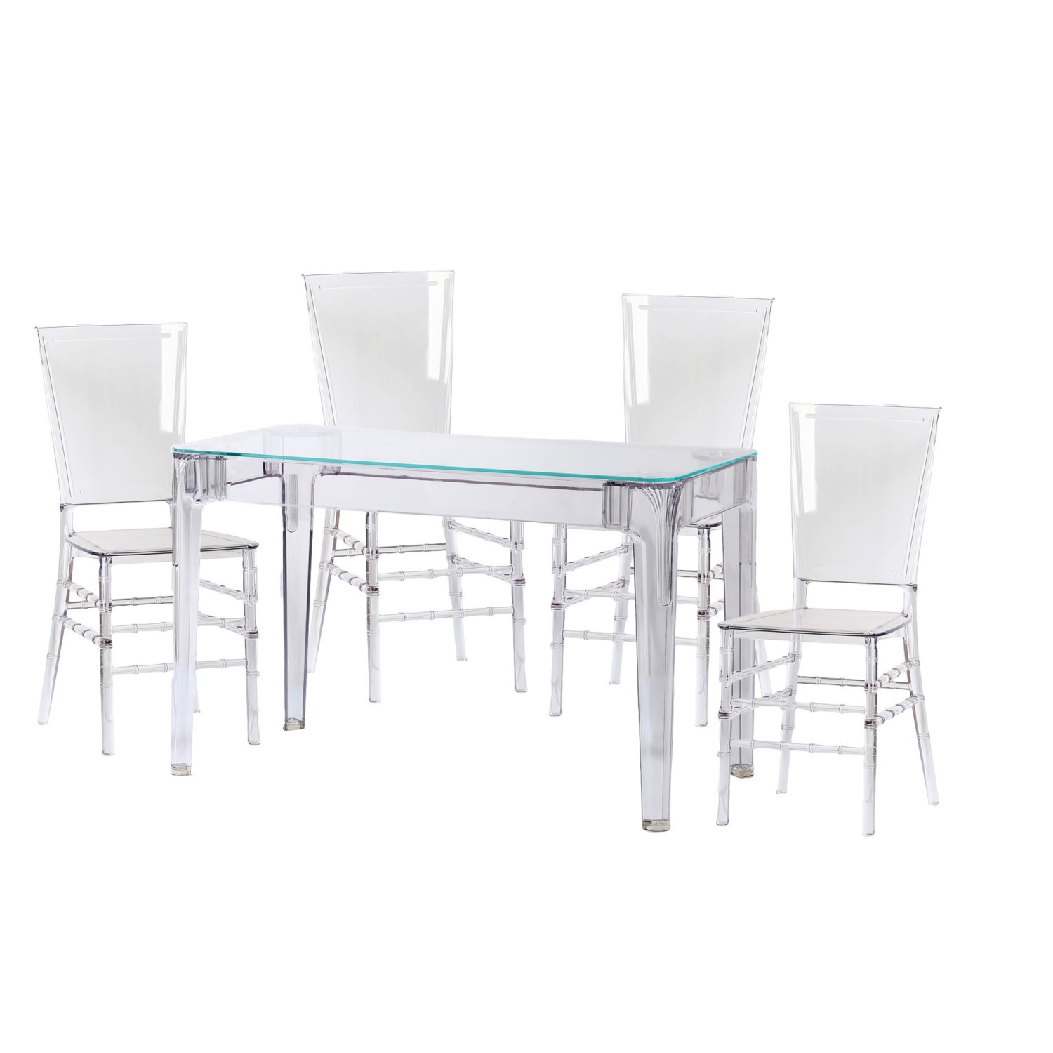 Pack Mesa Ghost 120cm E 4 Cadeiras Felipe Ghost