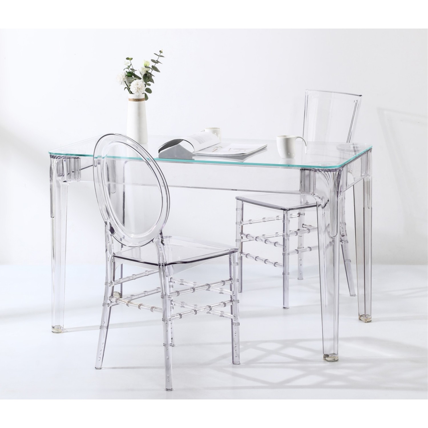 Pack Ghost Table 120cm And 4 Felipe Ghost Chairs