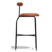 Sgabello industriale Elbow rivestito in similpelle