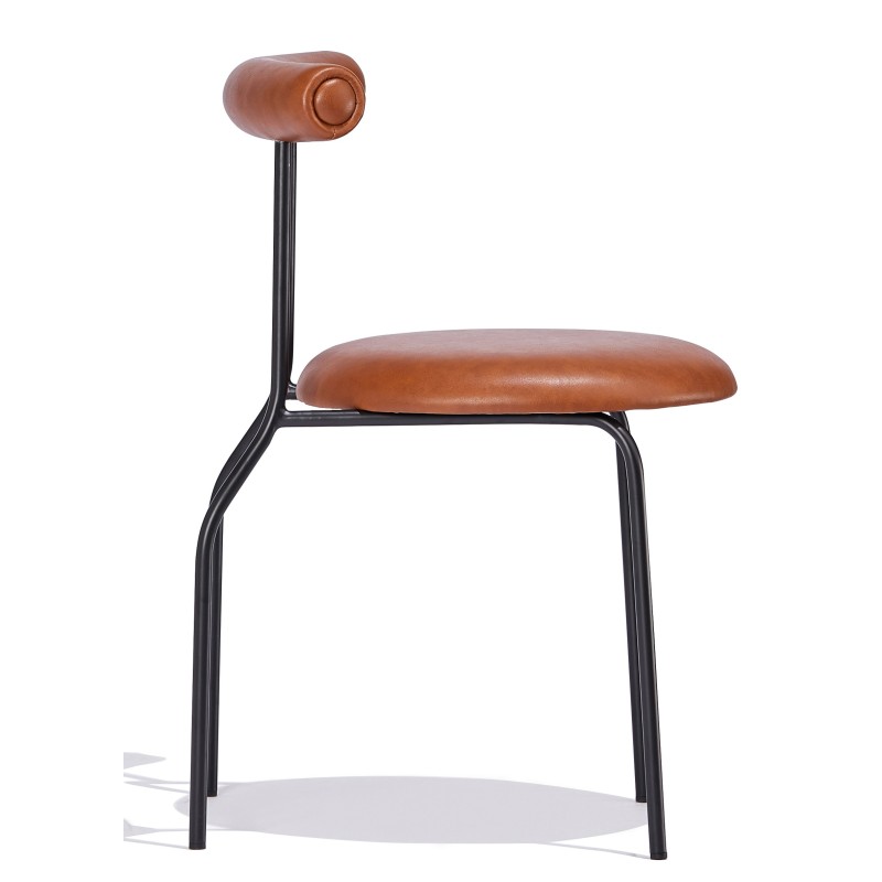 Industriestuhl Elbow gepolstert mit Kunstleder