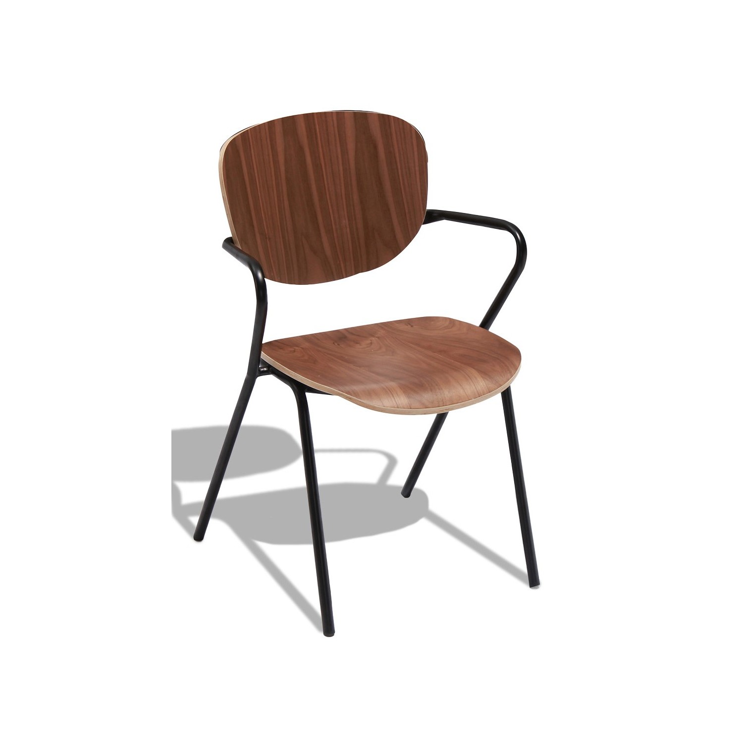 Industrial chair Alpha in walnut wood
