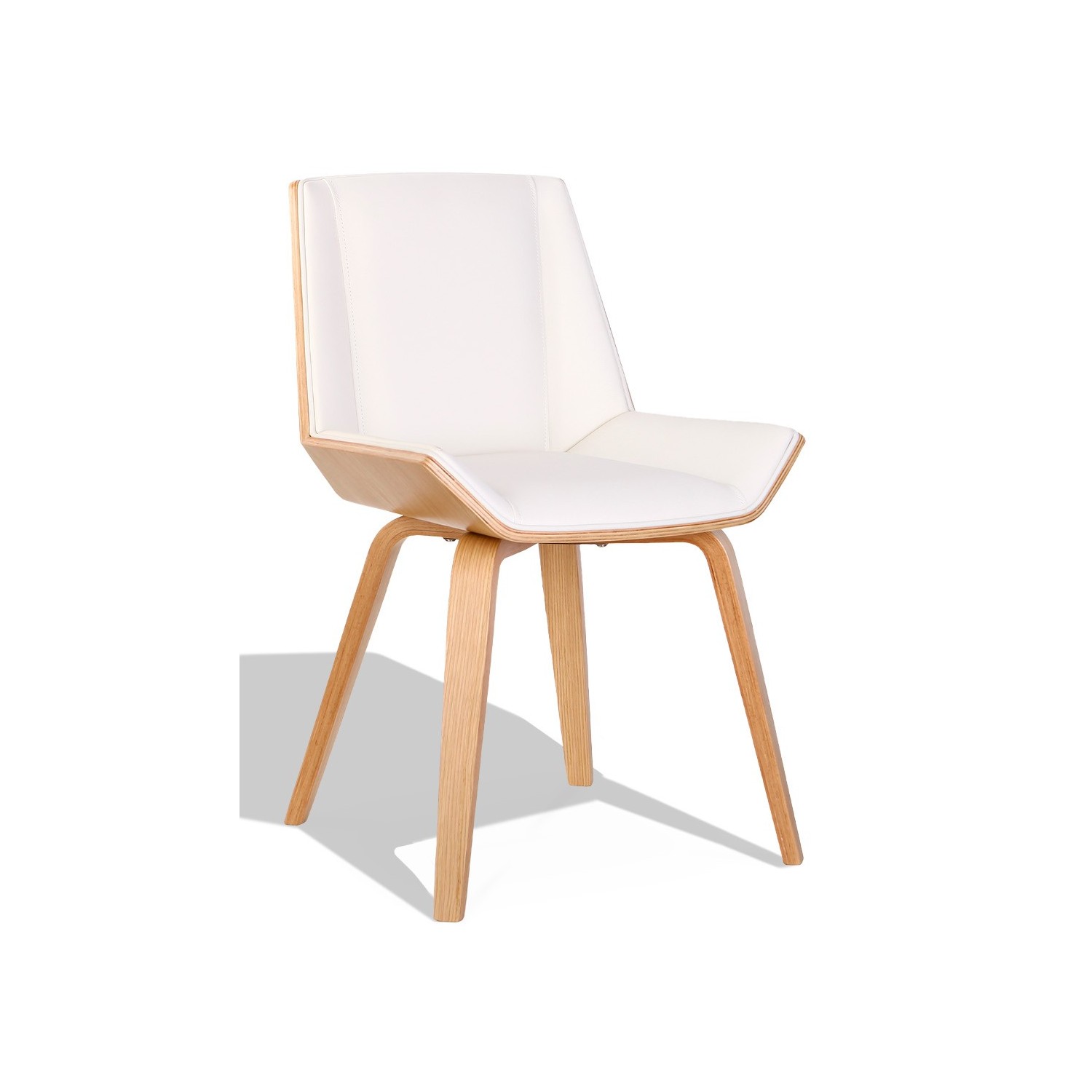 Nordic Plywood S chair with leatherette and maple wood cushion