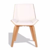 Sedia Nordic Plywood S con cuscino in similpelle e legno di acero