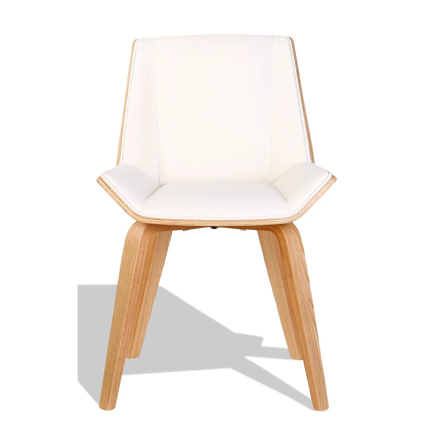 Sedia Nordic Plywood S con cuscino in similpelle e legno di acero
