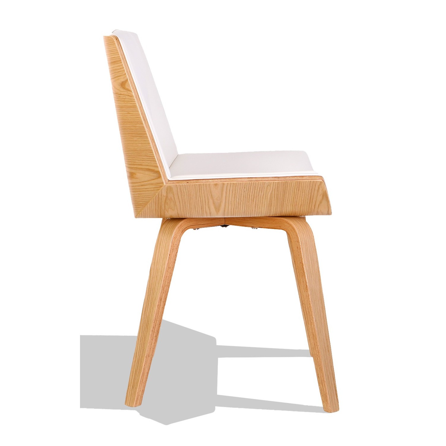 Cadeira Nordic Plywood S com almofada de couro sintético e madeira de bordo