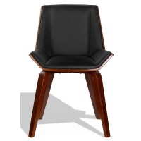 Sedia Nordic Plywood S con cuscino in similpelle e noce