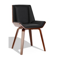 Sedia Nordic Plywood S con cuscino in similpelle e noce