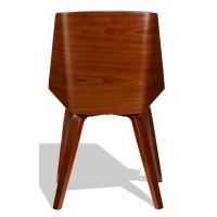 Sedia Nordic Plywood S con cuscino in similpelle e noce