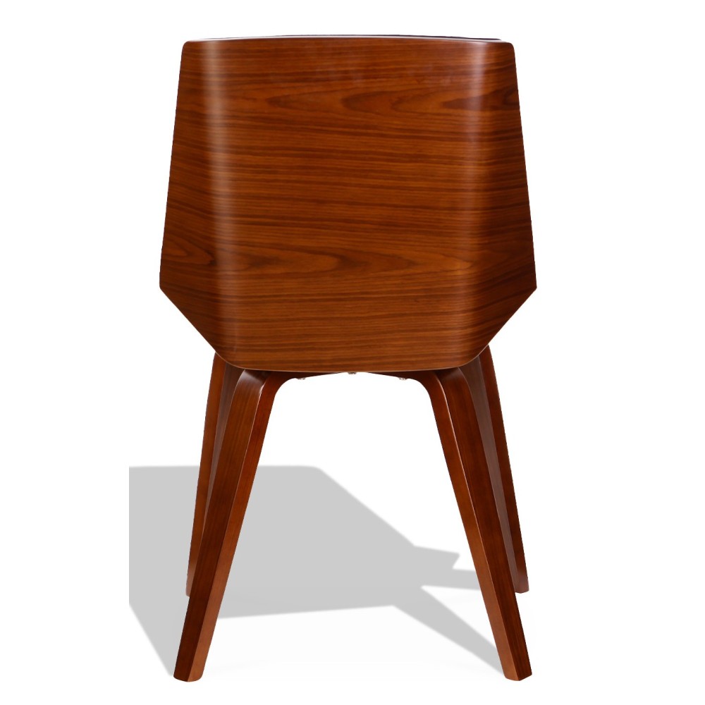 Sedia Nordic Plywood S con cuscino in similpelle e noce