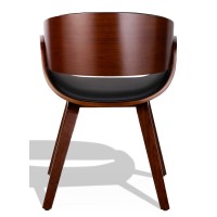 Sedia Nordic Burrow S con cuscino in similpelle in legno di noce