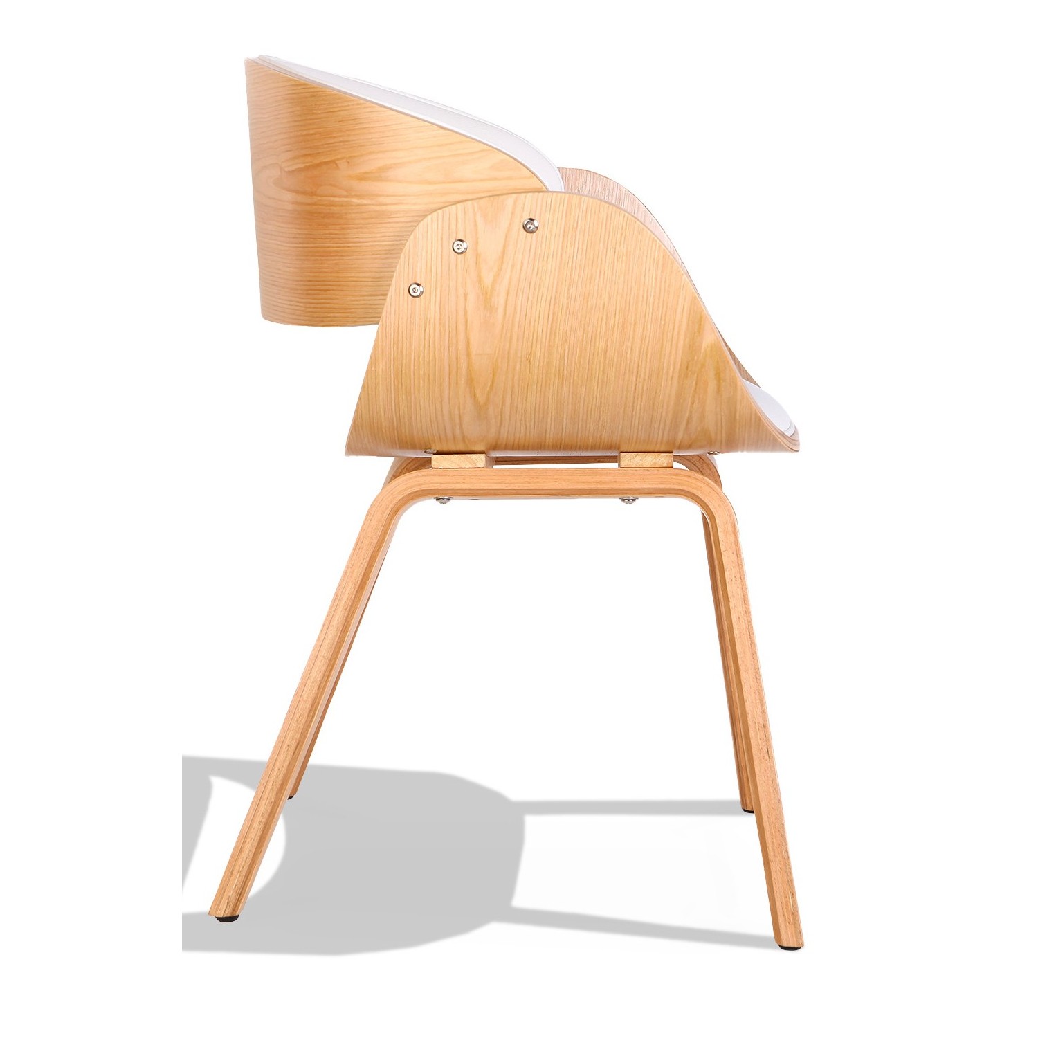 Silla nórdica Burrow S con cojín de polipiel de madera de arce