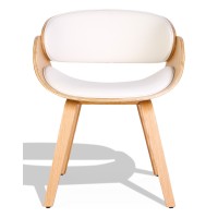 Silla nórdica Burrow S con cojín de polipiel de madera de arce