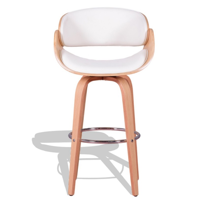Burrow-Hocker aus Ahornholz und Kunstlederkissen