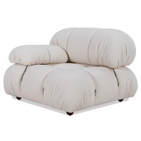 Divano Laurel con bracciolo destro rivestito in bouclé