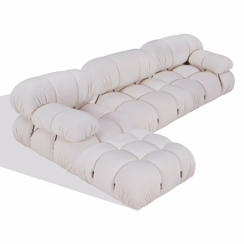 Canapé modulable 3 pièces Laurel avec pouf