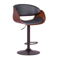 Sgabello Burrow Sollevatore in legno di noce e cuscino in similpelle