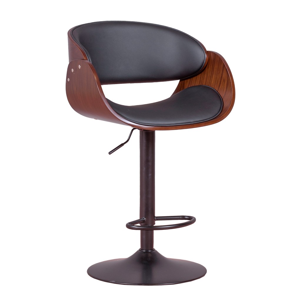 Sgabello Burrow Sollevatore in legno di noce e cuscino in similpelle