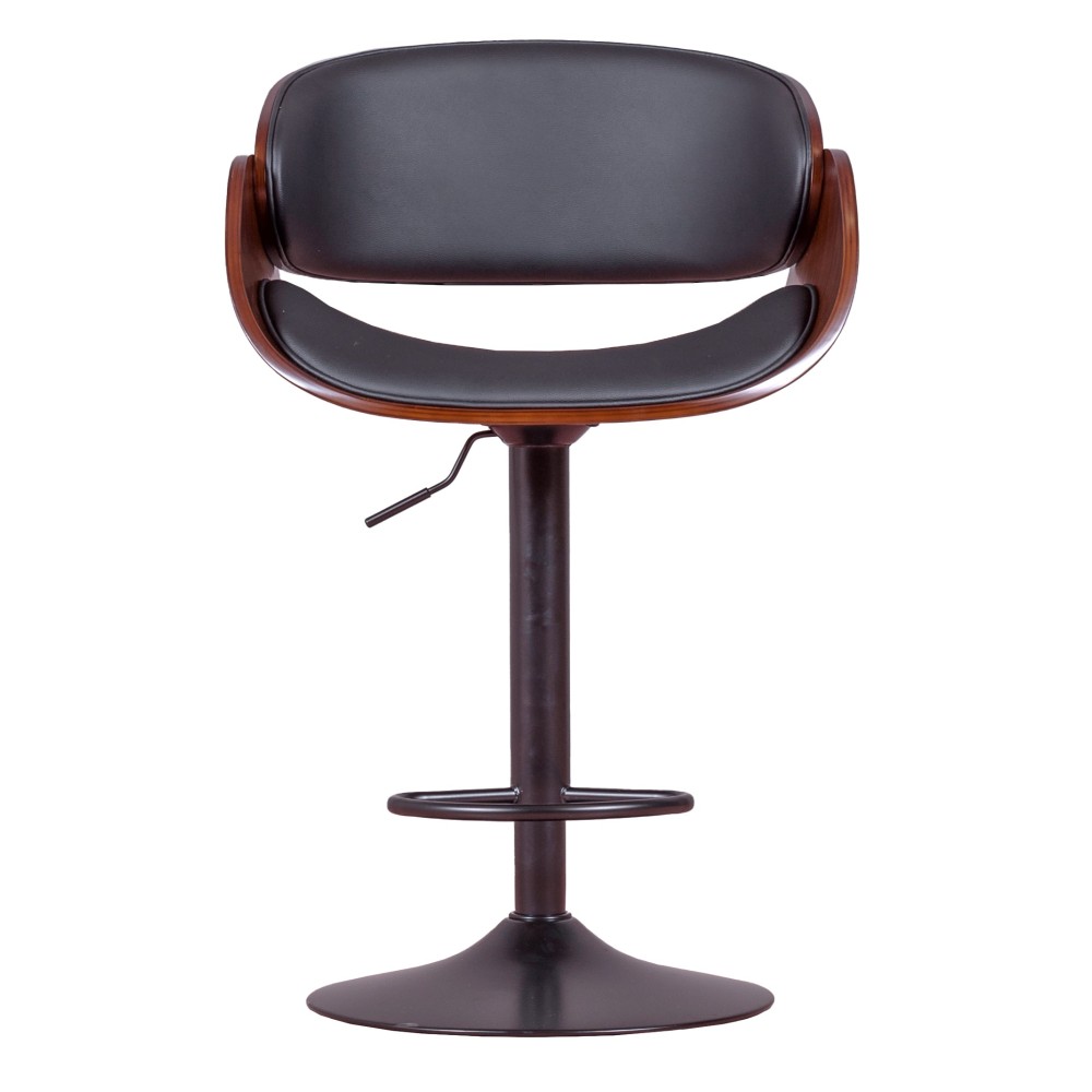 Sgabello Burrow Sollevatore in legno di noce e cuscino in similpelle