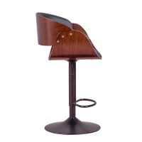 Sgabello Burrow Sollevatore in legno di noce e cuscino in similpelle