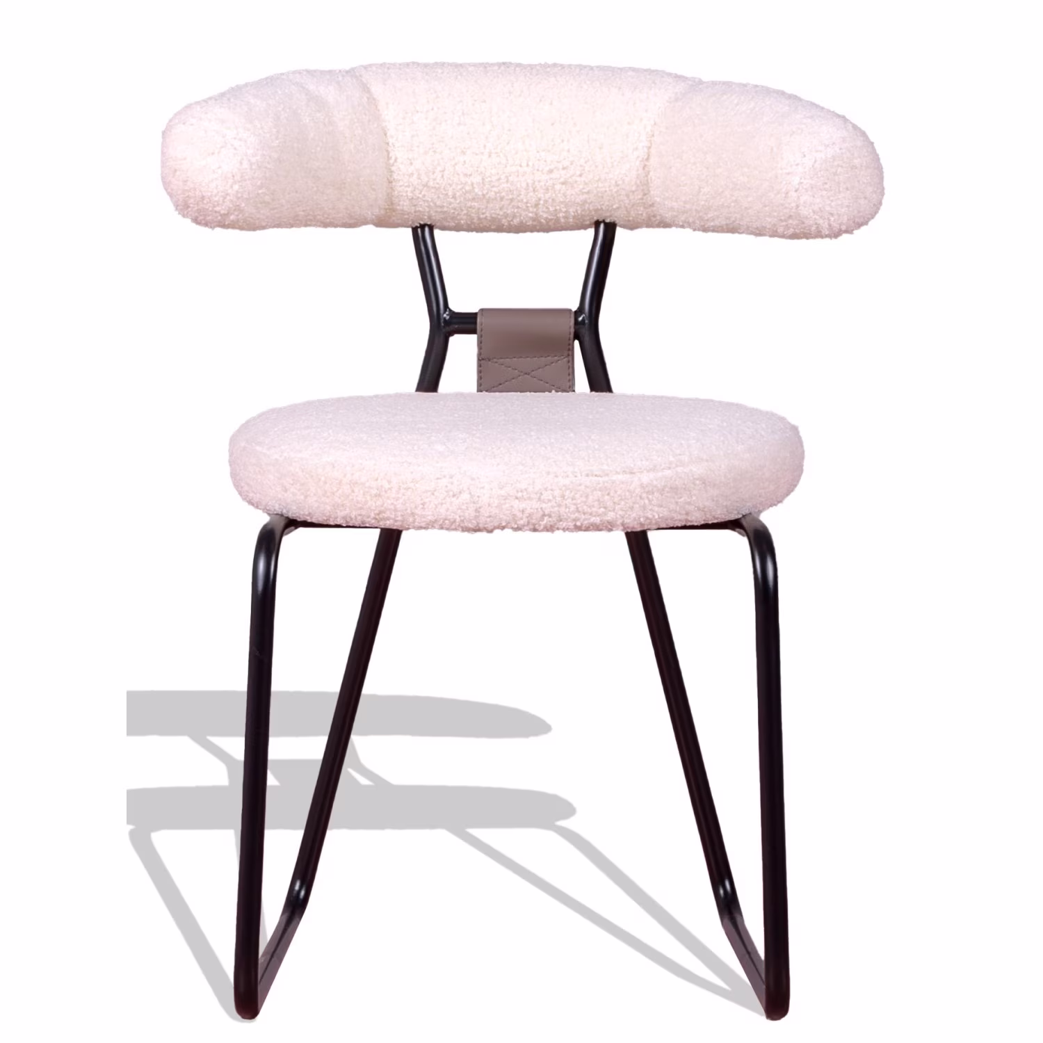 Sedia di design Oxford rivestita in bouclé