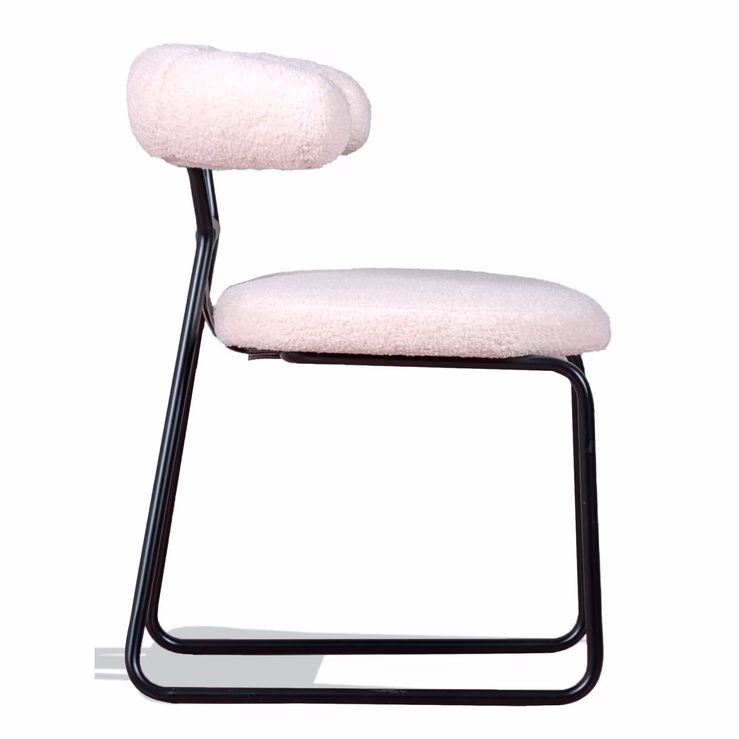 Sedia di design Oxford rivestita in bouclé