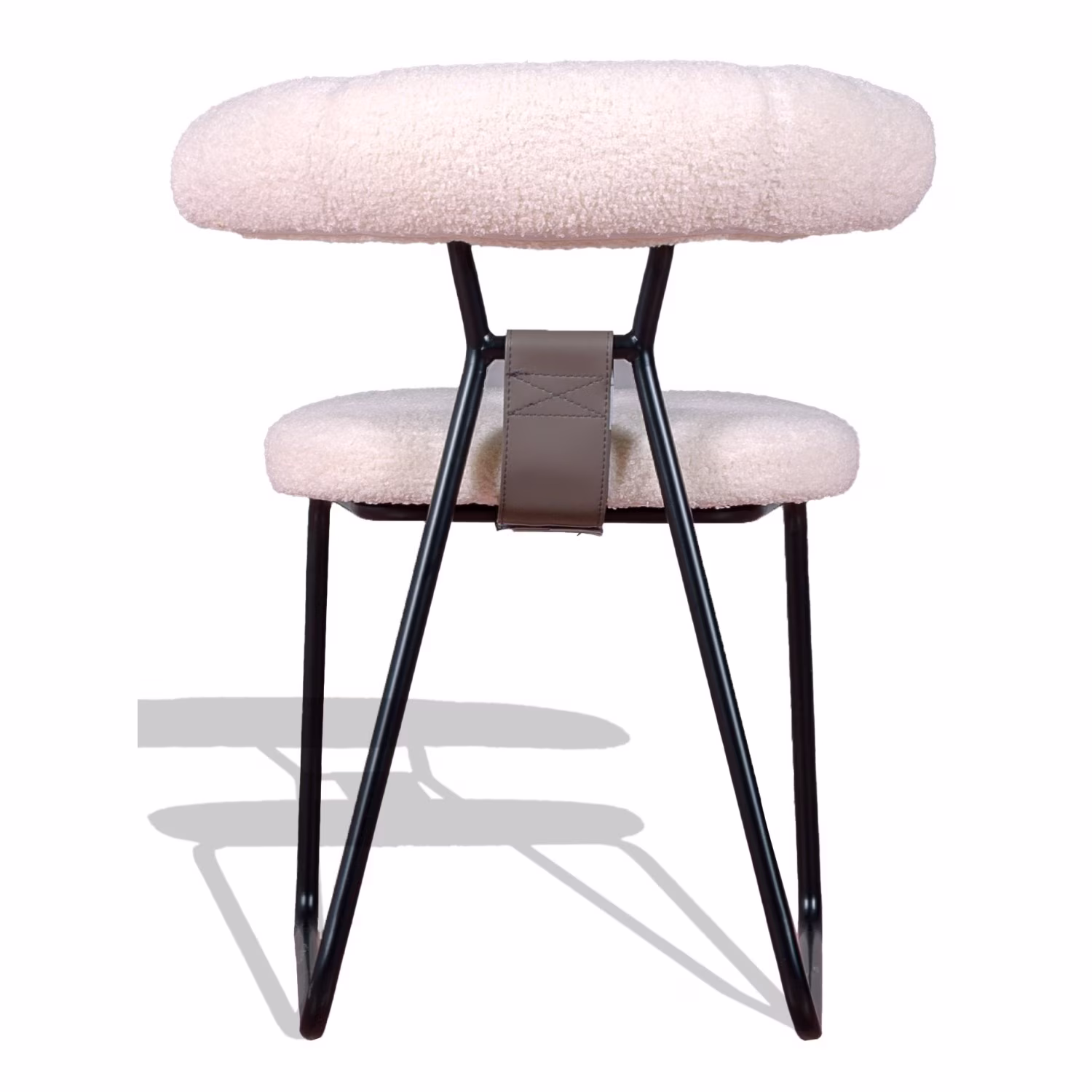 Sedia di design Oxford rivestita in bouclé