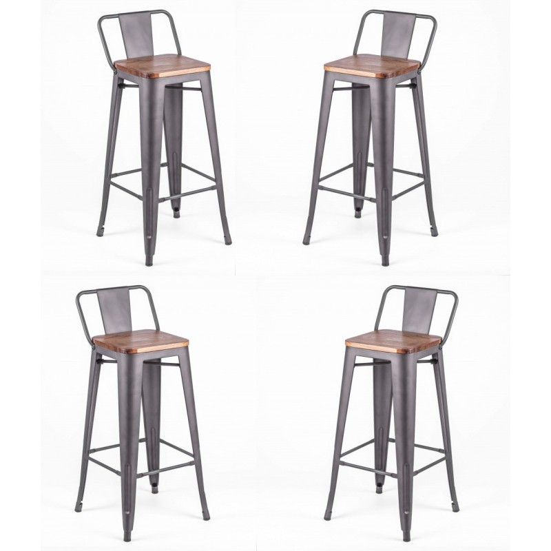 Industrial stool Bistro LB Wood Antique