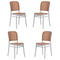 Pack 4 sedie Moulin in rattan sintetico
