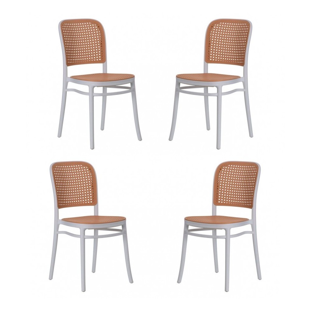 Pack 4 sedie Moulin in rattan sintetico