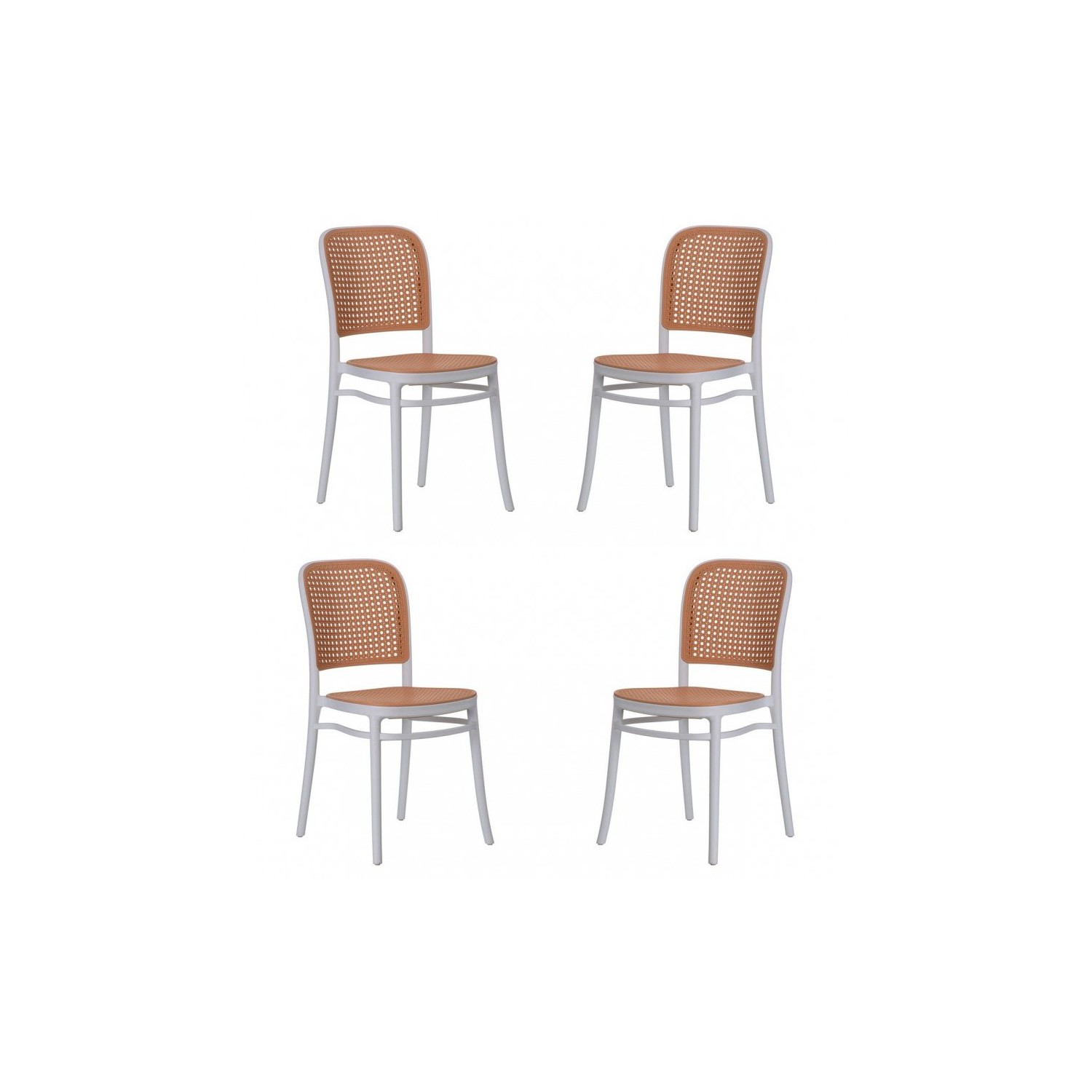 Pack 4 Moulin stoelen in synthetisch rotan