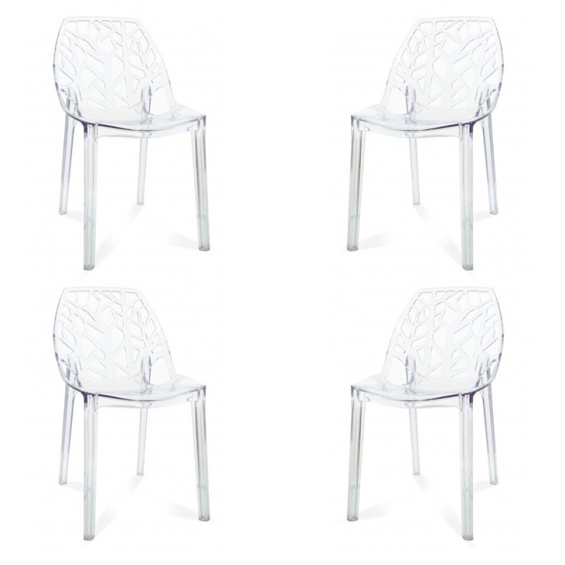 PACK 4 SILLAS VEGTAL TRANSPARENTES