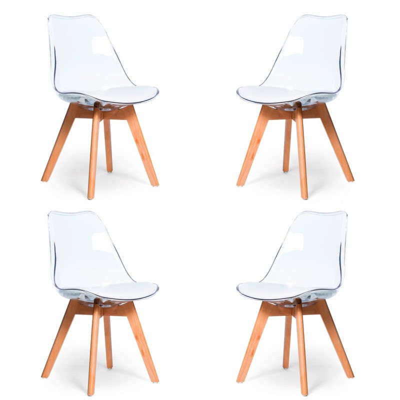 PAKKET 4 TRANSPARANTE VERONA STOELEN