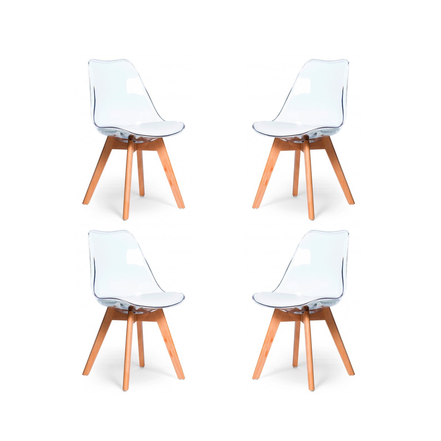 PACK 4 TRANSPARENT VERONA CHAIRS