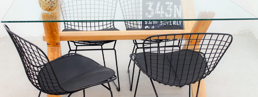 Replicas of designer chairs made of steel