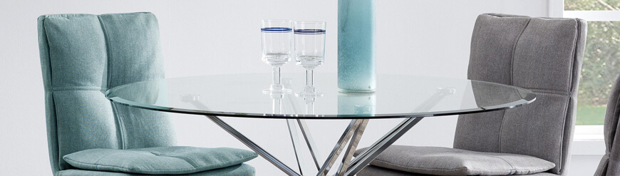 Tavoli da pranzo rotondi in Vetro